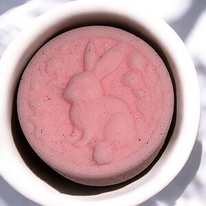 Lavender rose soap handmade Pink Rabbit Embossed Soap 3x3in 5oz